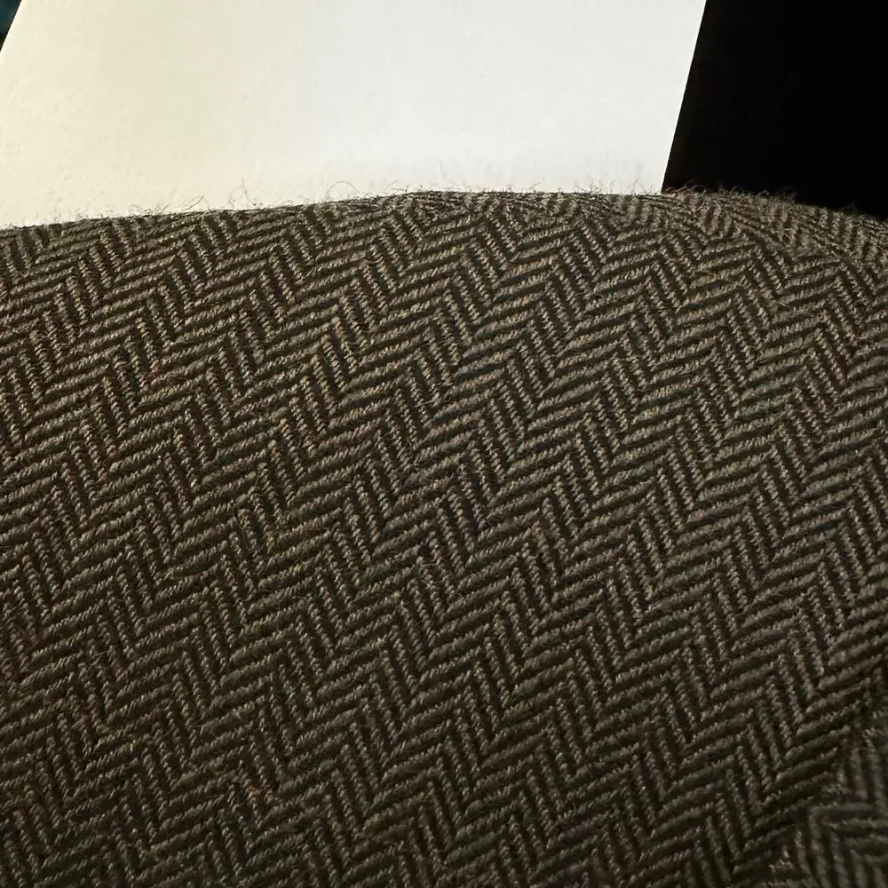 Ralph Lauren 100% Wool Sports Coat Elbow Patches‎ Brown Black Herringbone 42L
